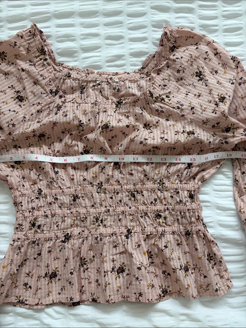 Madewell Sophia 100% Cotton Floral Cinched Waist Peasant Top. Like new!